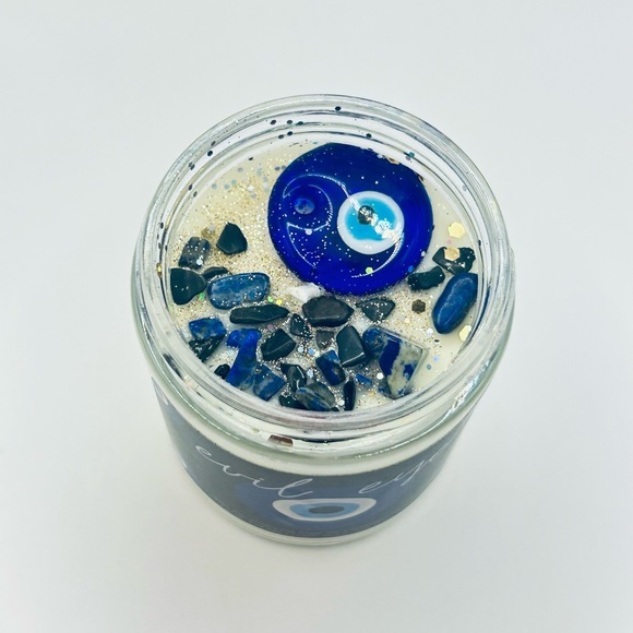 Protection Spiritual Evil Eye Lapis Lazuli Soy Candle for Positive Energy - Picture 1 of 2